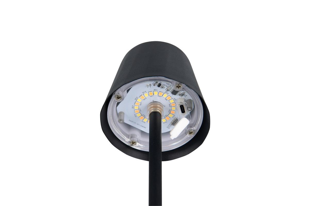 AKKU-TISCHLEUCHTE Tochdimmer, 2700-6500K - Schwarz, Design, Metall (8,5/21cm)