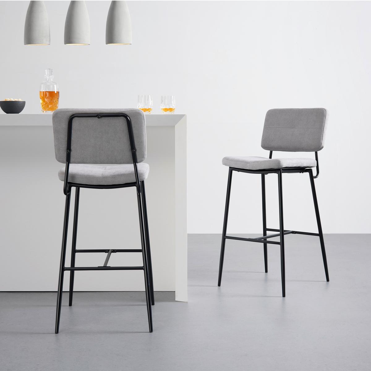 Barová židle NETA šedá - černá/světle šedá, Moderní, kov/dřevo (45cm) - Bessagi Home