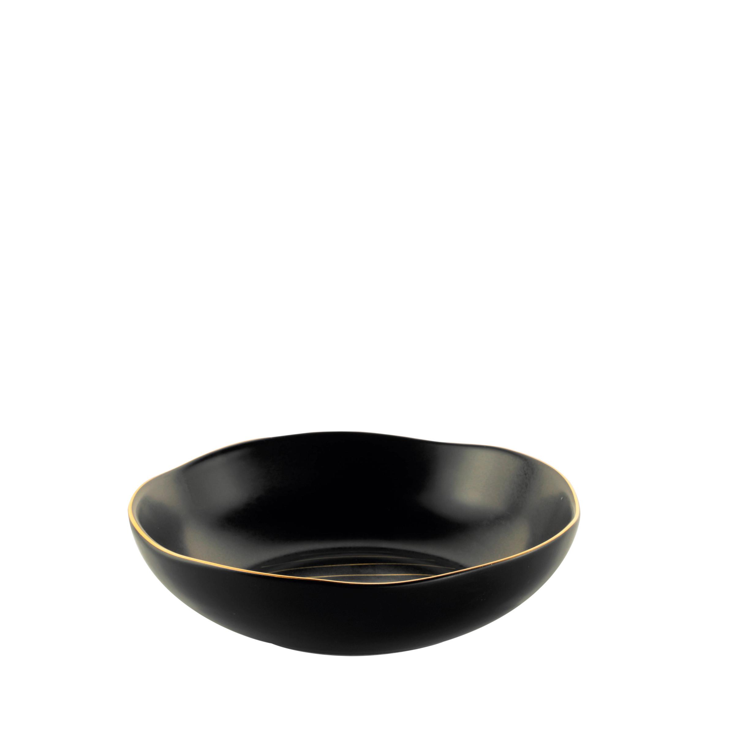 Hluboký Talíř Onix - černá/barvy zlata, Moderní, keramika (20,5cm) - Premium Living
