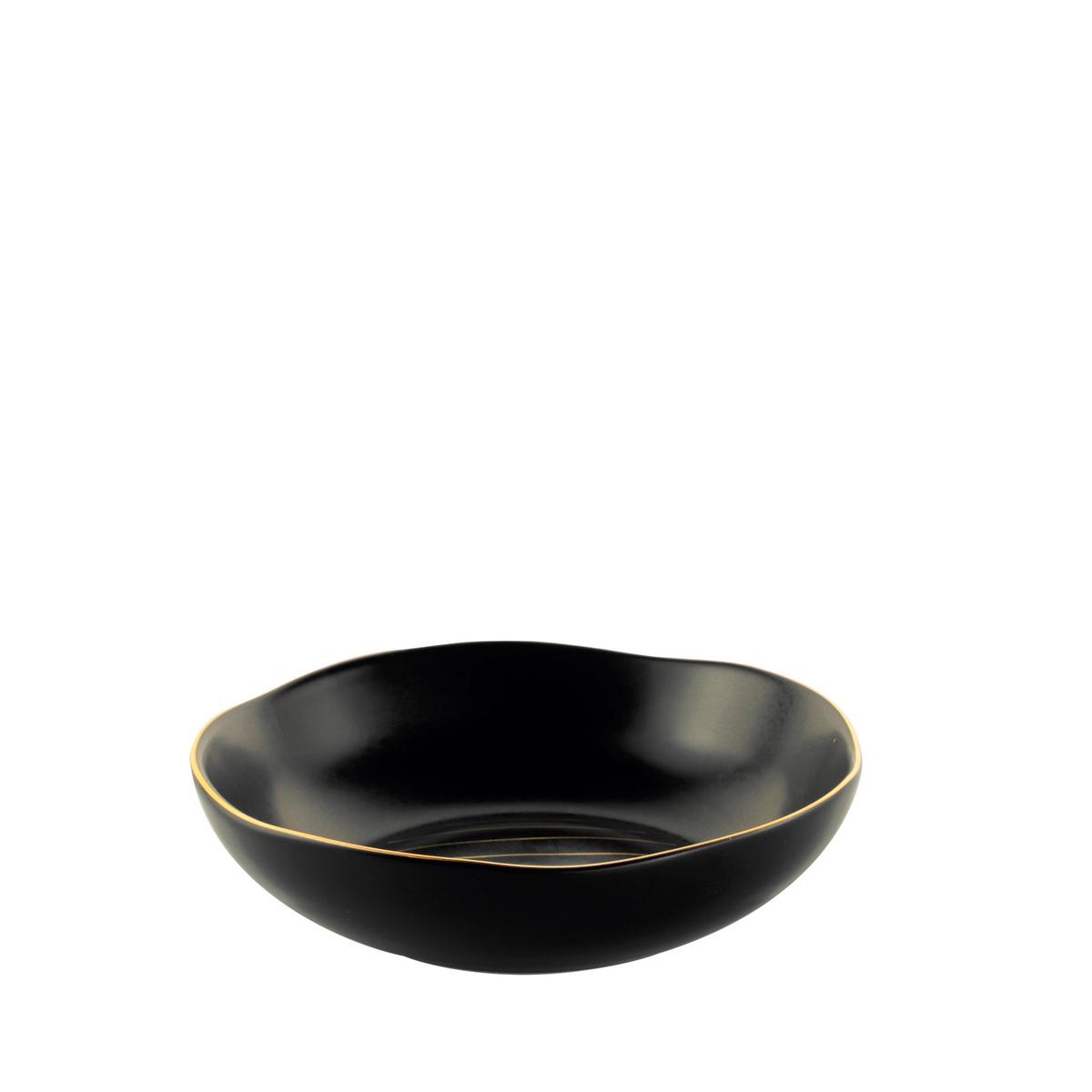 HLUBOKÝ TALÍŘ ONIX - černá/barvy zlata, Moderní, keramika (20,5cm) - Mömax