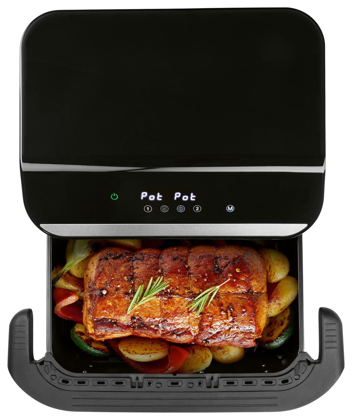 Heißluftfritteuse 2400W, 10 L 19171 - Silberfarben/Schwarz, Basics, Kunststoff/Metall (37/47/30cm)