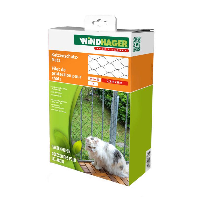UNIVERSALNETZ KATZENSCHUTZ-NETZ 2,5X6M - Schwarz, Basics, Kunststoff (600/250cm) - Windhager