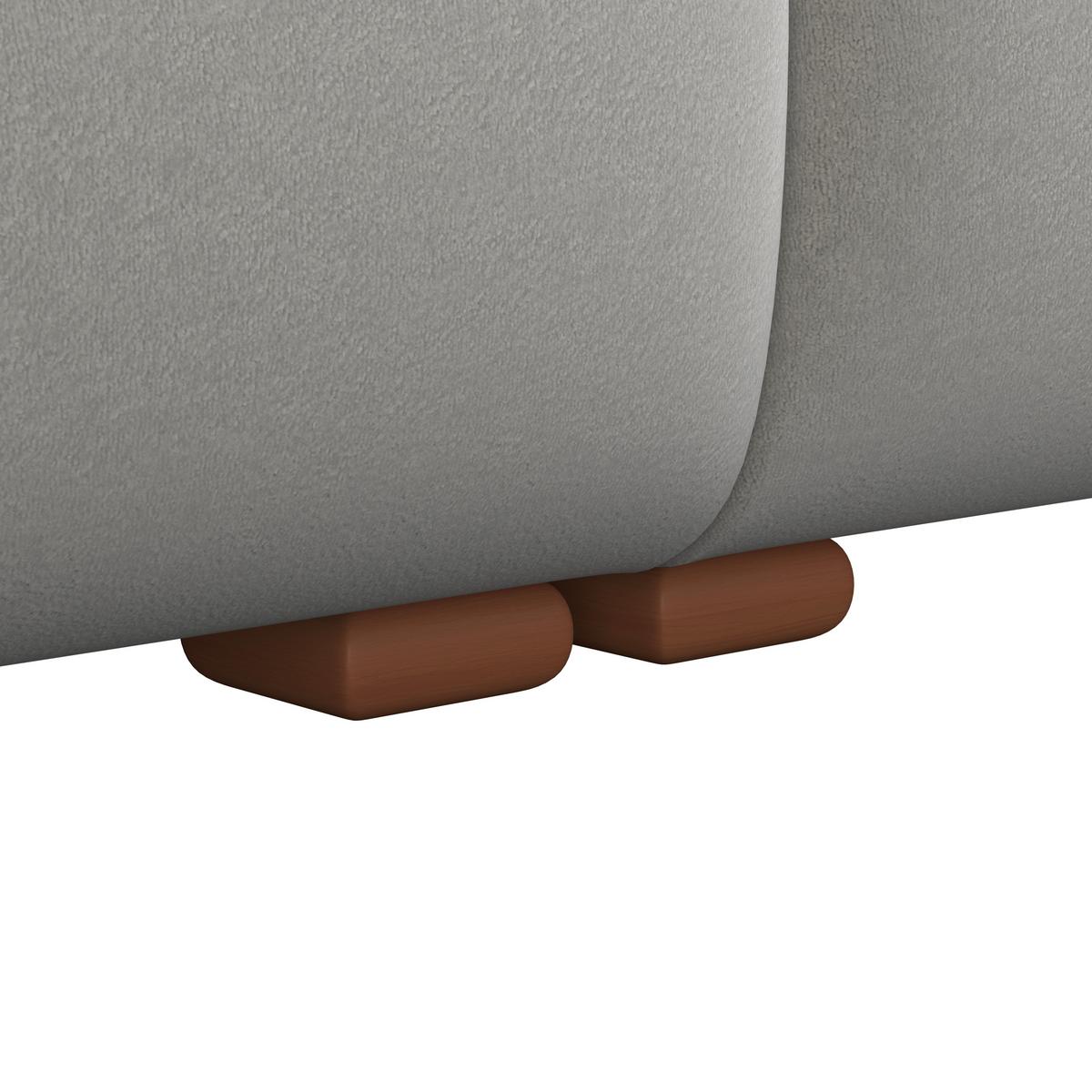 Pohovka TALIA, šedý samet, max.360 kg - šedá/přírodní barvy, Moderní, dřevo/textil (237/61/99cm) - Bessagi Home