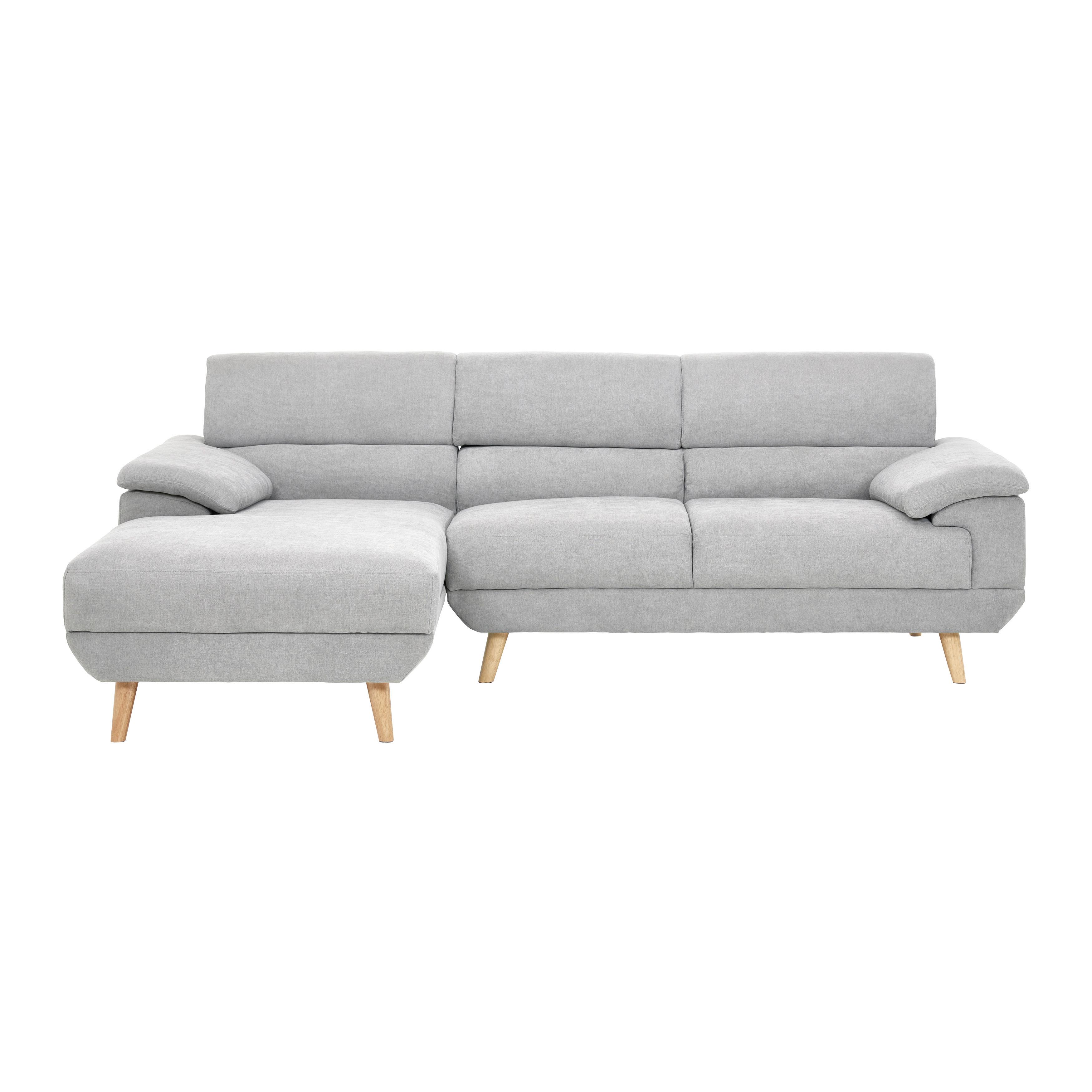 Sedacia Súprava V Tvare Písmena L "sandra" Svetlosivá - svetlosivá, Moderný, drevo/textil (246/86/155cm) - Bessagi Home
