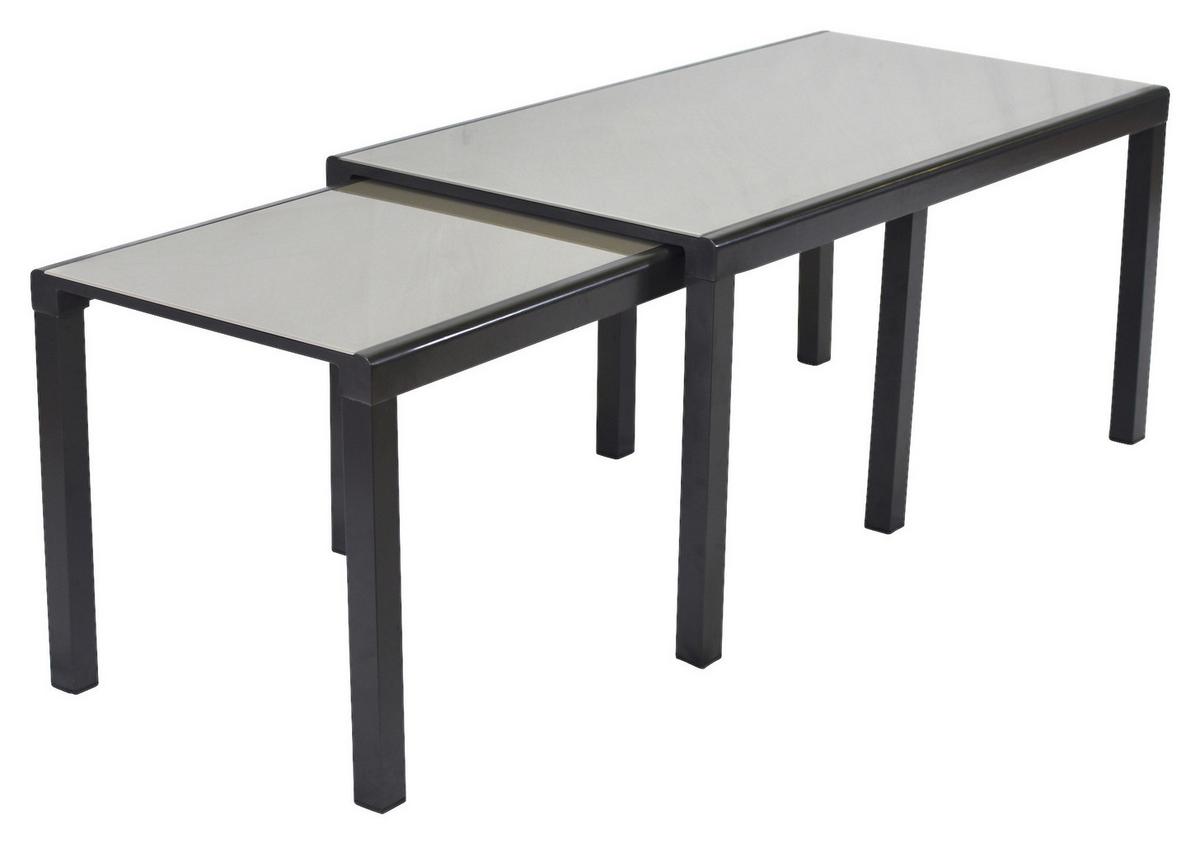 Gartenset Florenz - Graphitfarben/Grau, MODERN, Textil/Metall - Gardenson