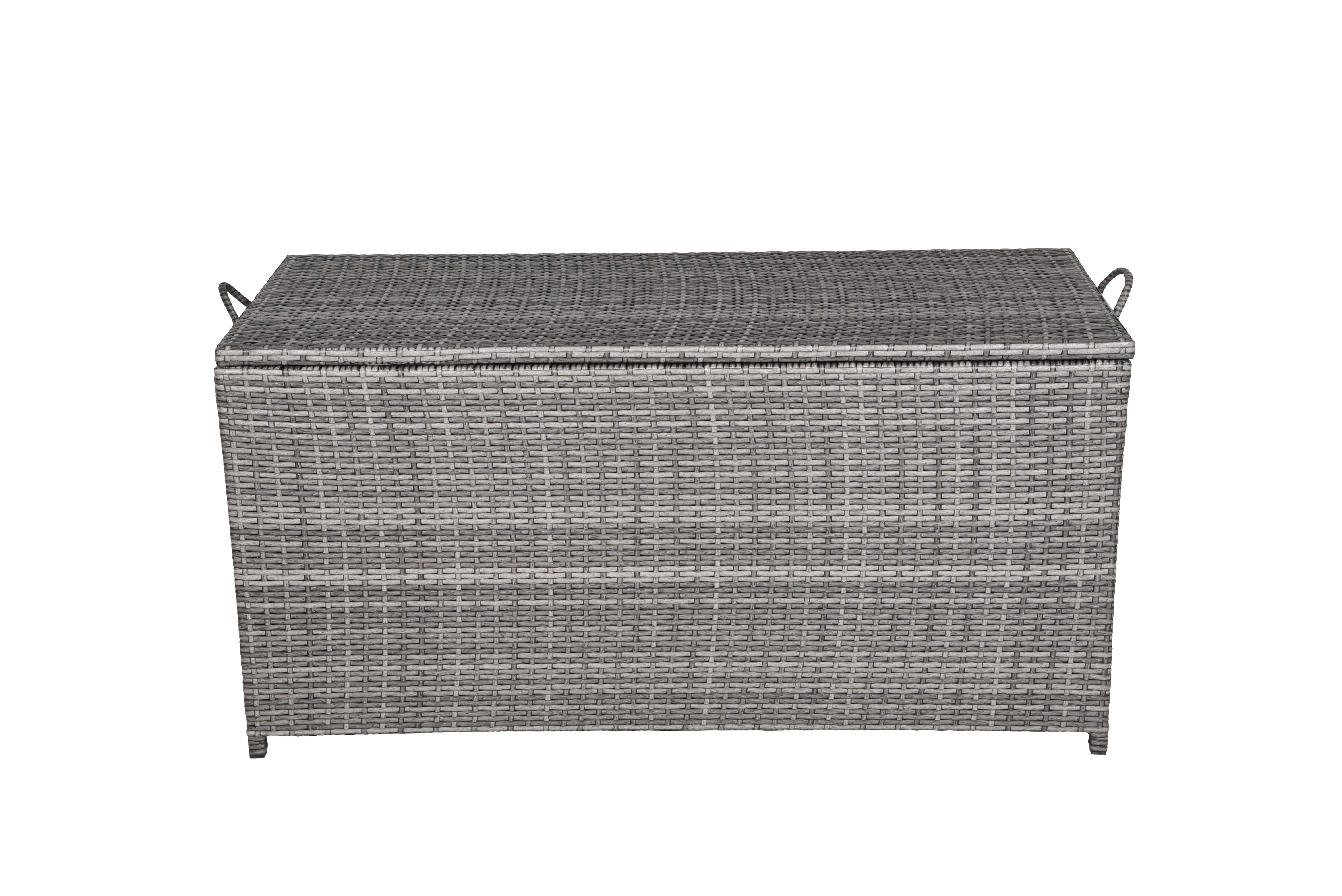 Kissenbox Patras - Schwarz/Grau, Basics, Kunststoff/Metall (50/60/120cm) - Gardenson