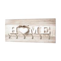 Hakenleiste Ralf Multicolor mit 6 Haken B: 90 cm - Edelstahlfarben/Multicolor, Basics, Holzwerkstoff/Metall (90cm)