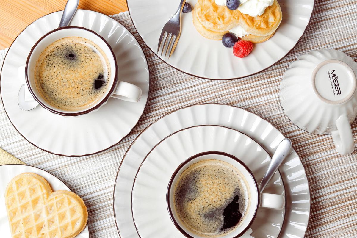 Kaffeeservice Osita 6 Personen Geschirr Set - Hellbraun, Basics, Keramik - Mäser