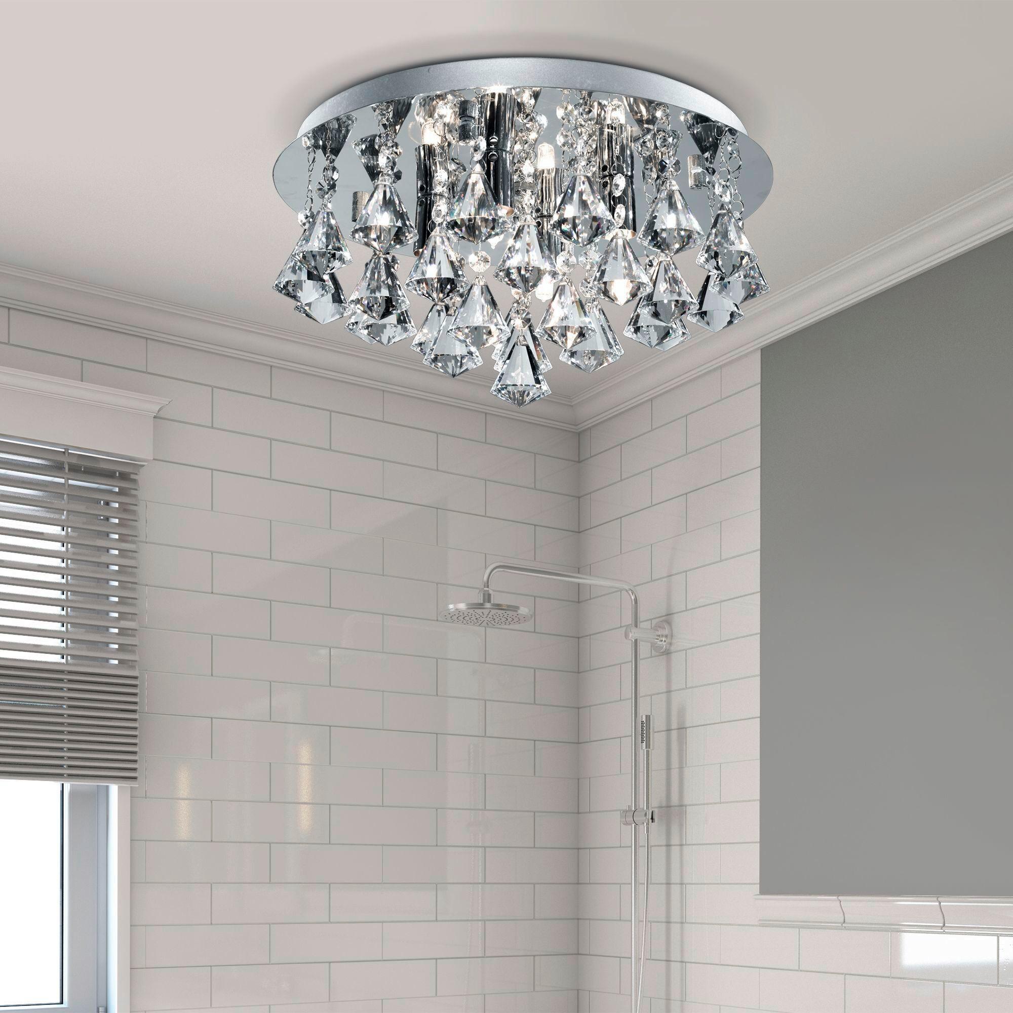 Badezimmer-deckenleuchte 2204-4cc - Chromfarben, Design, Glas/Metall (38/17.5cm)