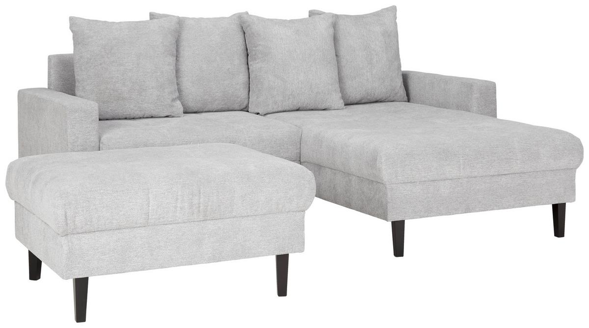 Taburet BOSTON, šedá, max. 100 kg - šedá/černá, Konvenční, dřevo/textil (93/46/75cm) - Based