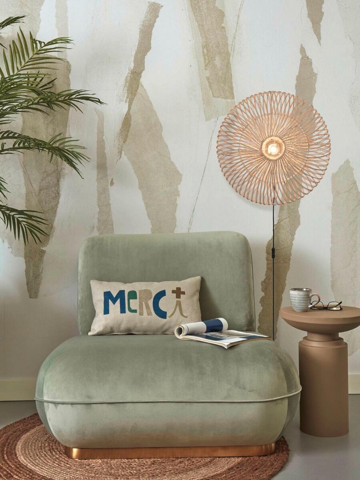 Wandleuchte Zanzibar/W/5514/W - Weiß, Trend, Naturmaterialien (55/14cm) - Good & Mojo
