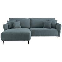 Ecksofa Vanilla Petrol S: 178x264-302 cm - Petrol/Schwarz, Design, Textil (178/264-302cm) - Livetastic