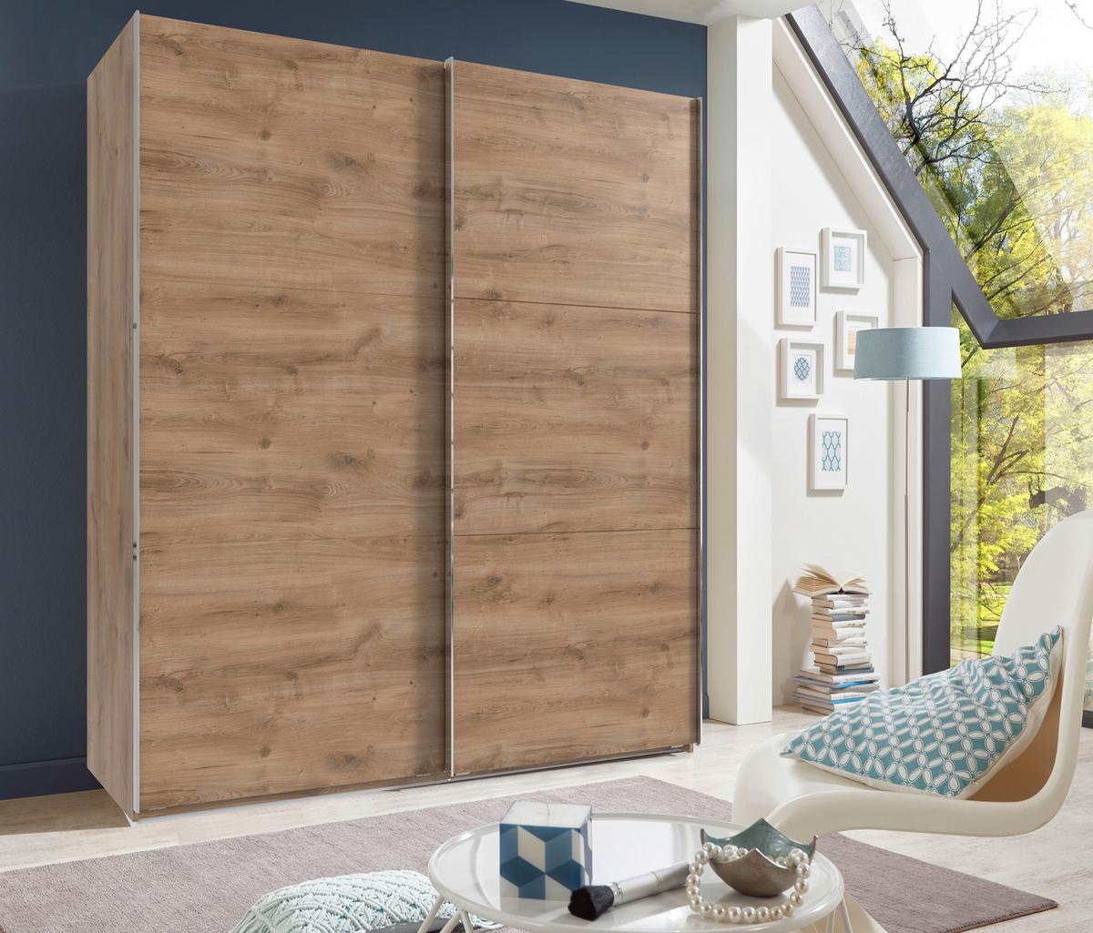 SCHWEBETÜRENSCHRANK Level Plankeneiche B: 150cm - Plankeneiche, MODERN, Holzwerkstoff (150/216/65cm) - MID.YOU