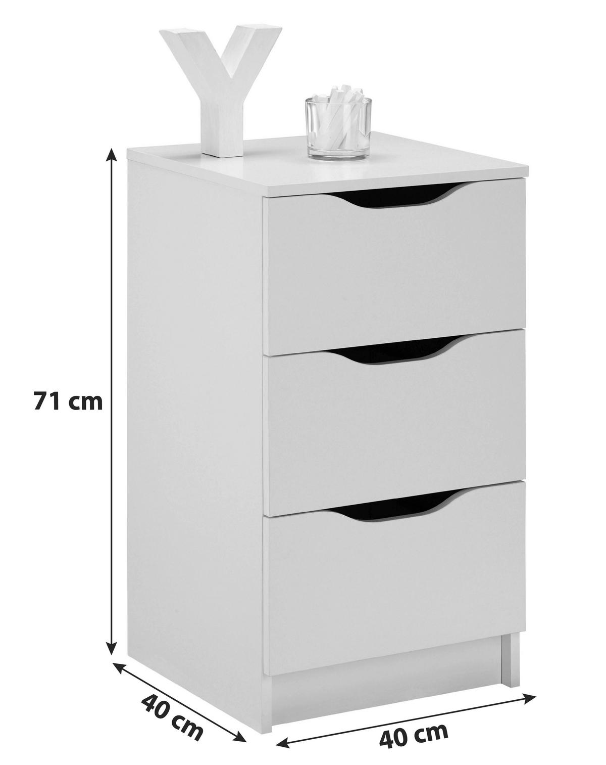 Kommode Grifflos B 40cm Westphalen, Weiß - Weiß, LIFESTYLE, Holzwerkstoff (40/71/40cm) - MID.YOU