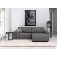 Ecksofa Chance, D.grau S: 265x164 cm - Dunkelgrau/Schwarz, MODERN, Textil (265/164cm) - Trendmanufaktur