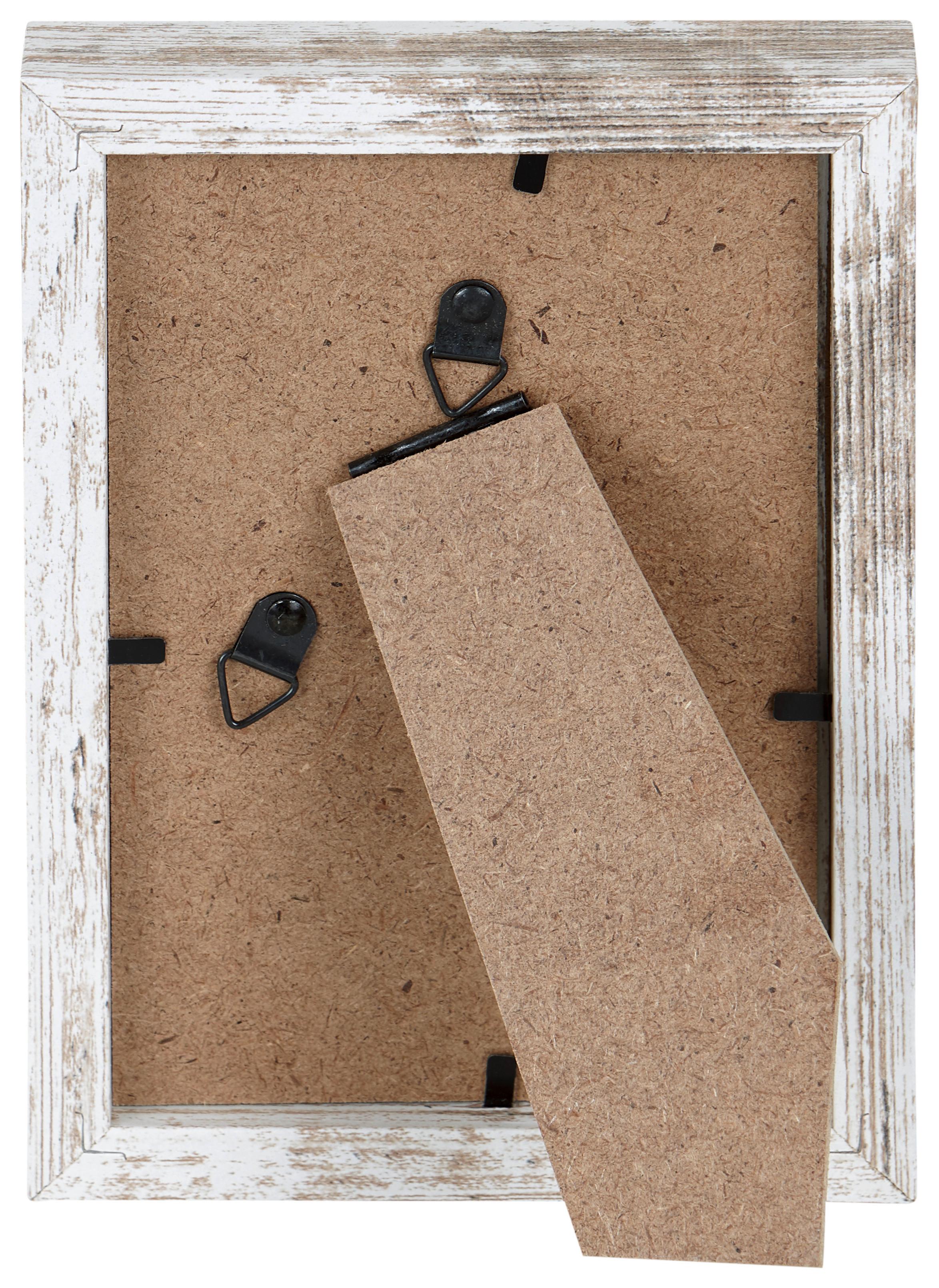 Bilderrahmen 10x15 Cm Carla Holz-Dekor Weiß, 12,7x17,7 Cm - Basics, Glas/Holz (12,7/17,7/2cm) - Luca Bessoni