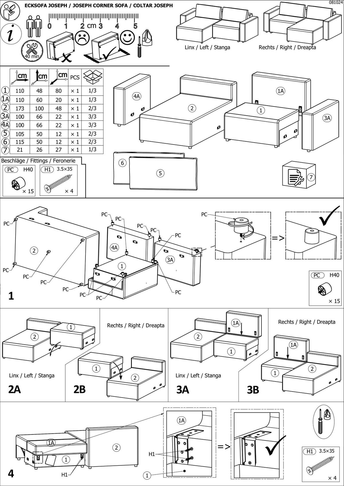 Ecksofa Dallas Grün/Dunkelgrün  173x258 cm - Waldgrün/Dunkelgrün, MODERN, Holz/Kunststoff (173/258cm)