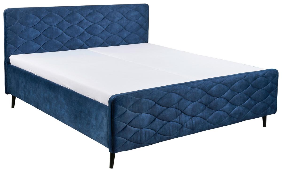 Polsterbett Mario A 180x200 Dunkelblau - Dunkelblau, Basics, Holzwerkstoff/Textil (180/200cm) - MID.YOU