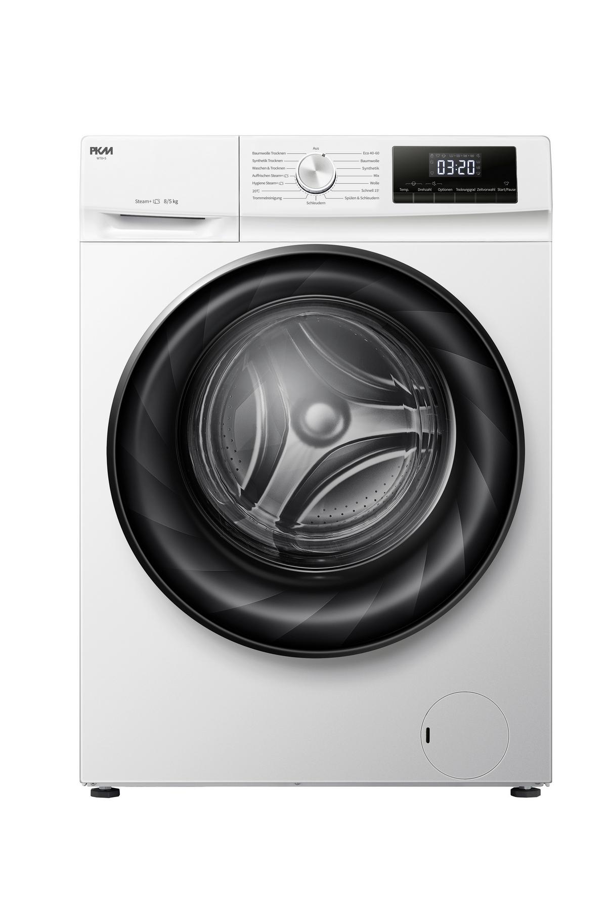 Waschtrockner Wt8+5 8kg/5kg 1400 U/Min Steam-Funktion - Weiß, Trend (59,5/84,5/54cm) - PKM