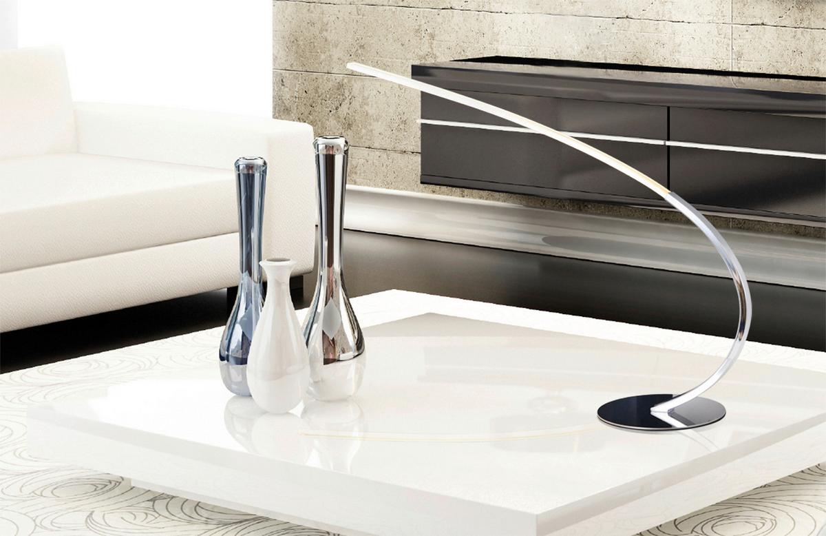 Led-tischlampe Loop Line Chromfarben Geschwungen - Chromfarben, LIFESTYLE, Metall (16/60cm) - Näve