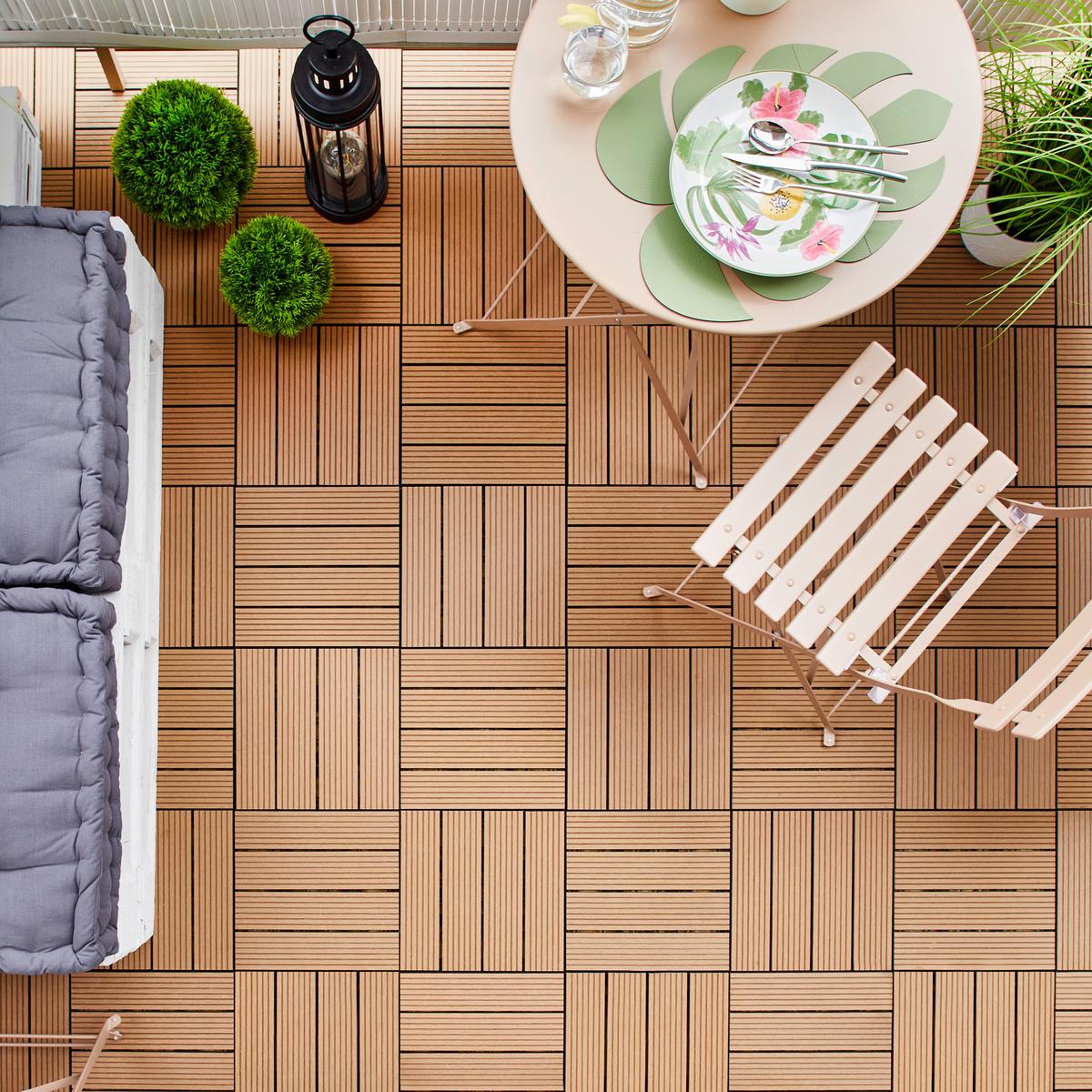 TERASOVÁ DLAŽDICE WILLI - hnědá, plast (30/2,2/30cm) - Mömax