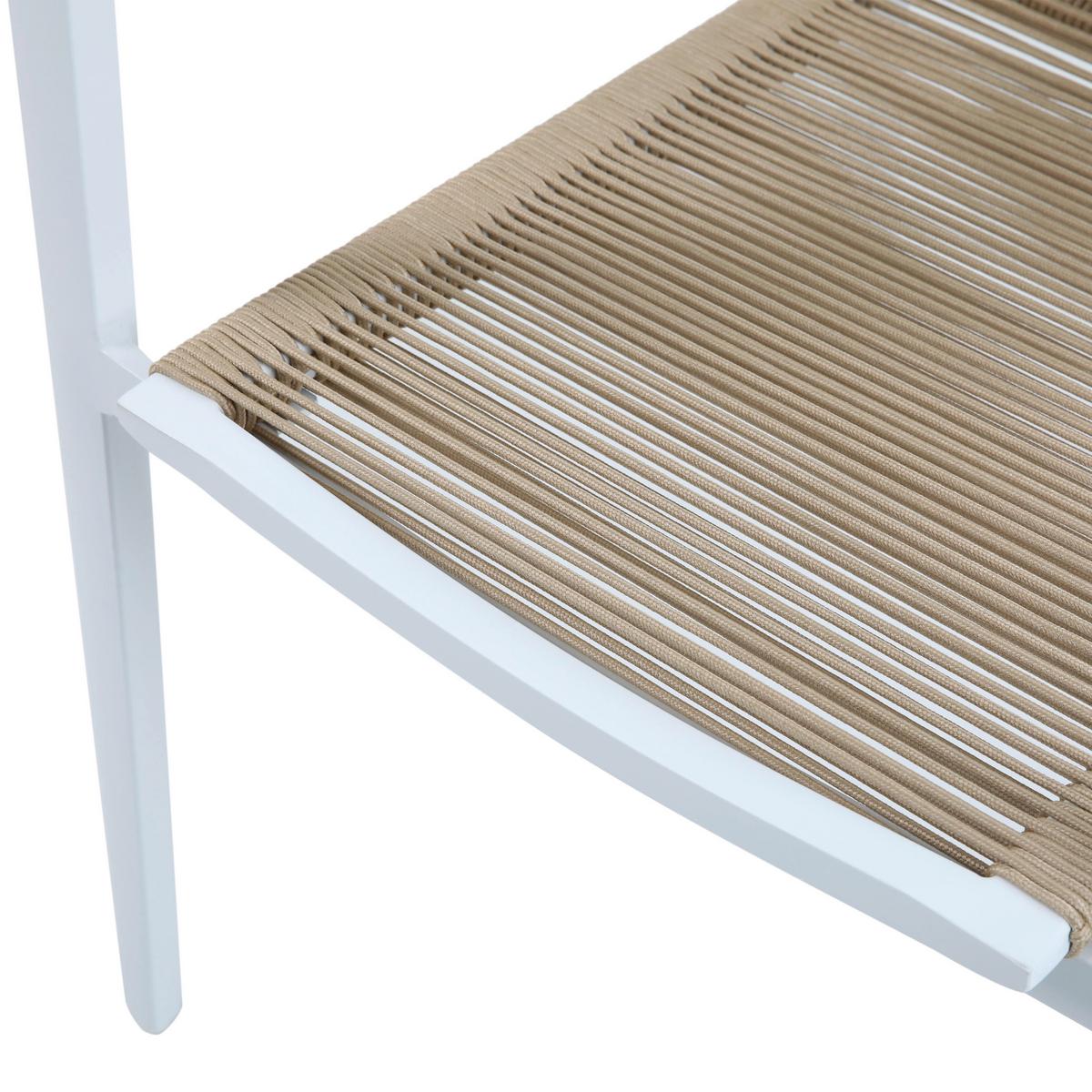 Gartenset Zora 5tlg - Weiß/Teakfarben, MODERN, Metall (160/90/74cm) - Ambia Garden