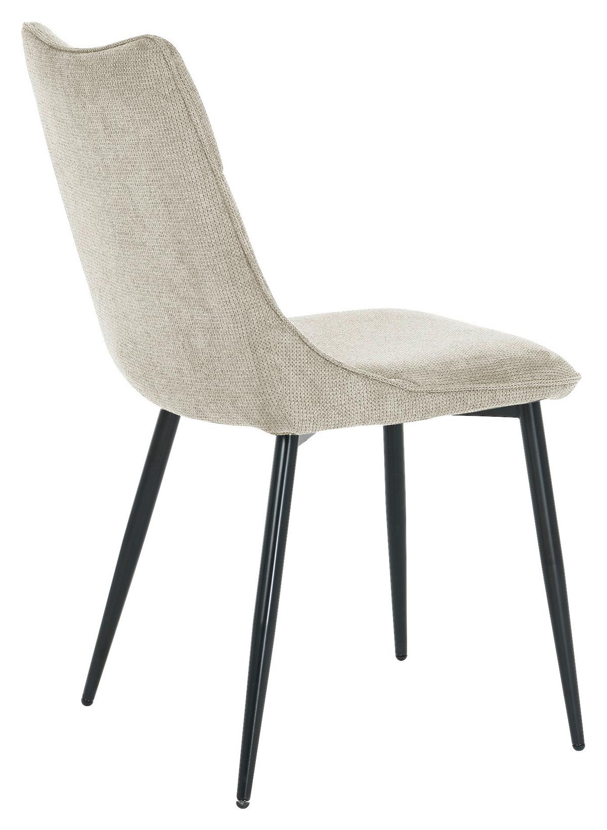 Stuhl-set Carlo, Taupe, B: 59 Cm - Taupe/Schwarz, Design, Textil/Metall (59/88/47cm) - MID.YOU