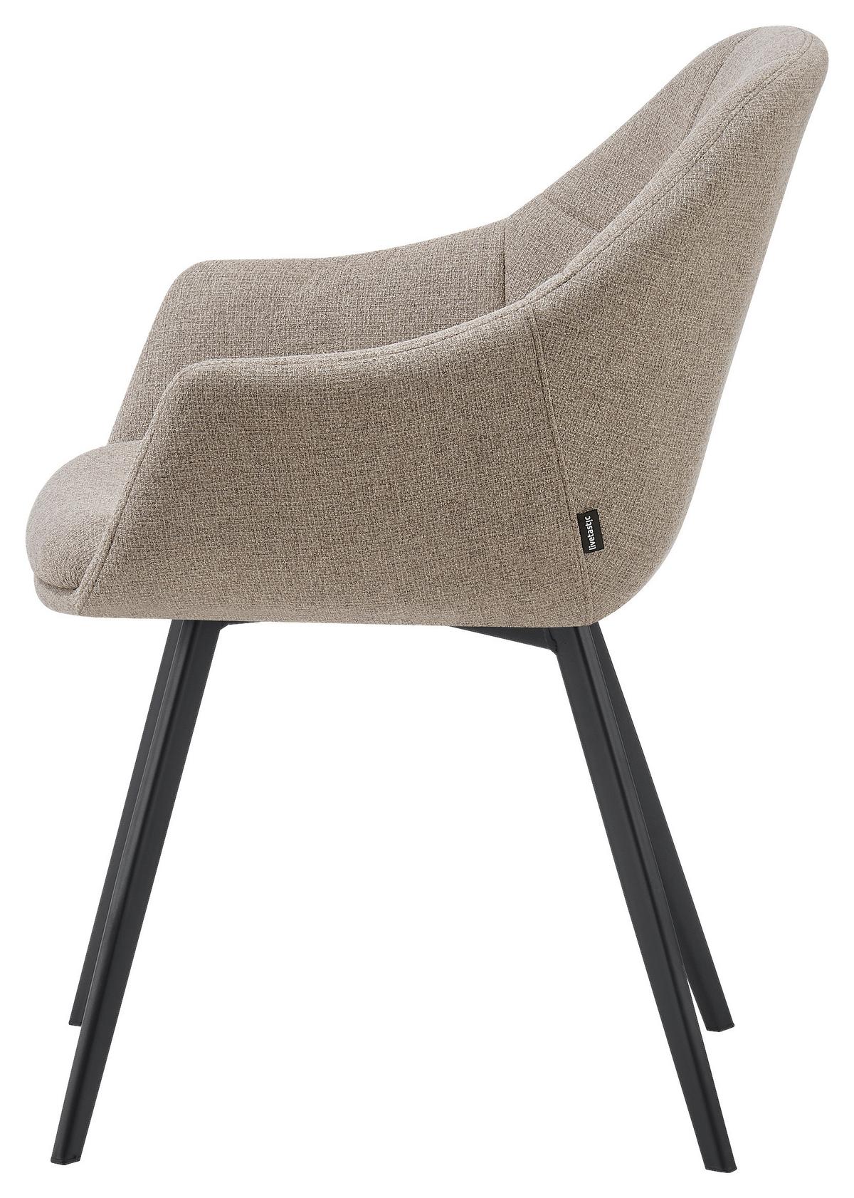 Vierfußstuhl Modo Schwarz/Beige B: 57 cm - Beige/Schwarz, MODERN, Holz/Textil (57/84,5/61cm) - Livetastic