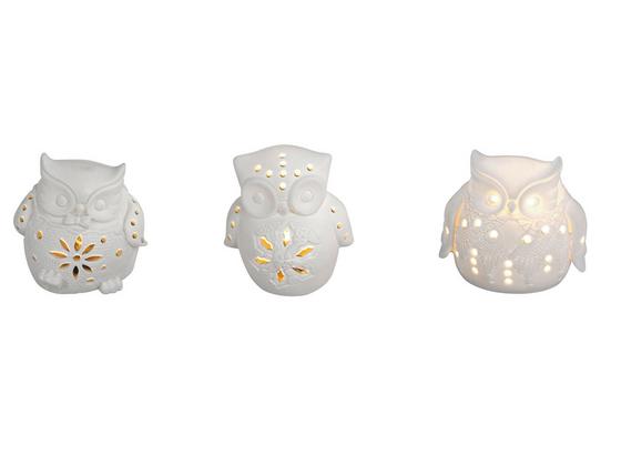 LED-Dekoleuchte Bagoly - Weiß, KONVENTIONELL, Keramik (8,6/6,8/8,8cm) LED-Dekoleuchte Bagoly - Weiß, KONVENTIONELL, Keramik (8,6/6,8/8,8cm)