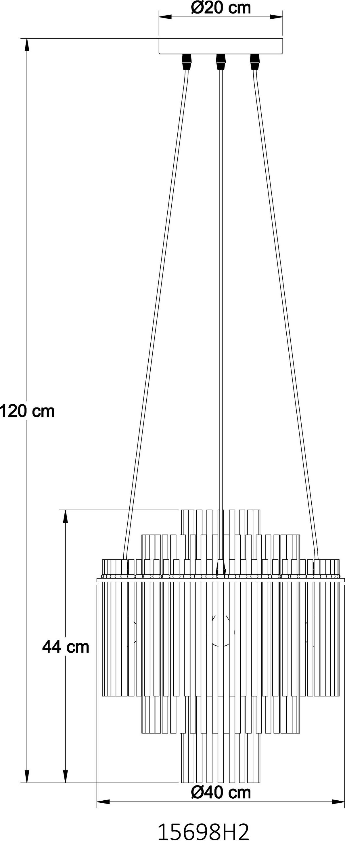 Függőlámpa 15698h2 Gorley - fekete/szürke, Basics, műanyag/Üveg (40/120cm) - Globo