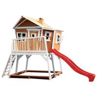Spielturm A030.150.21 - Rot/Braun, KONVENTIONELL, Holz (432/288/193cm) - Ambia Garden