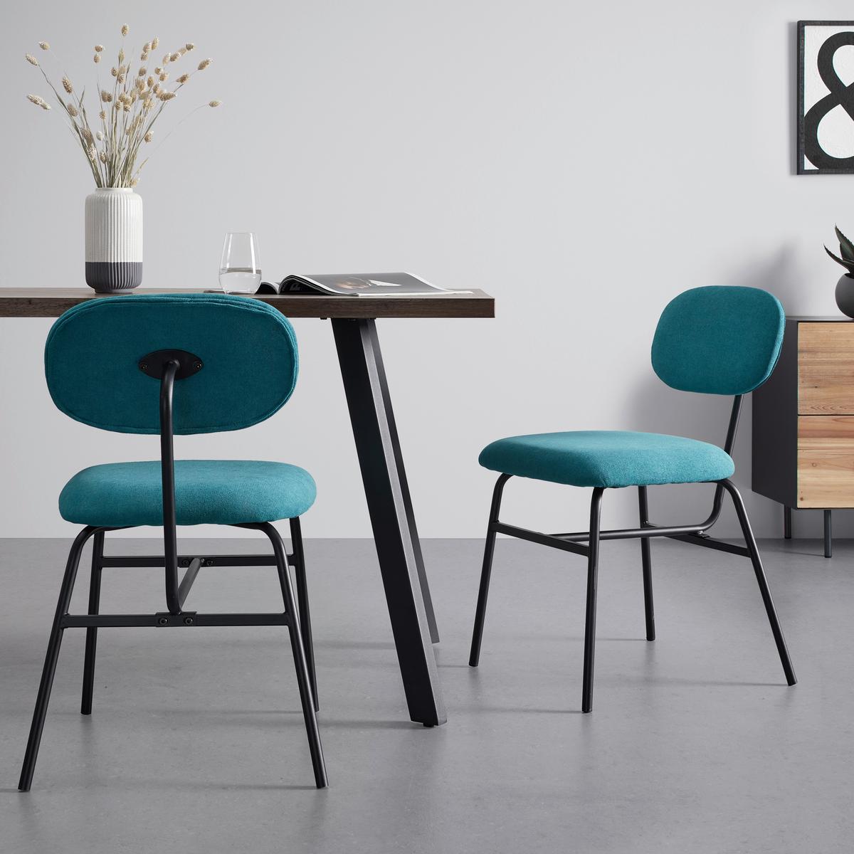Sada 2ks židlí PINO tyrkis - černá/tyrkysová, Moderní, kov/dřevo (46/80/55cm) - PBJ