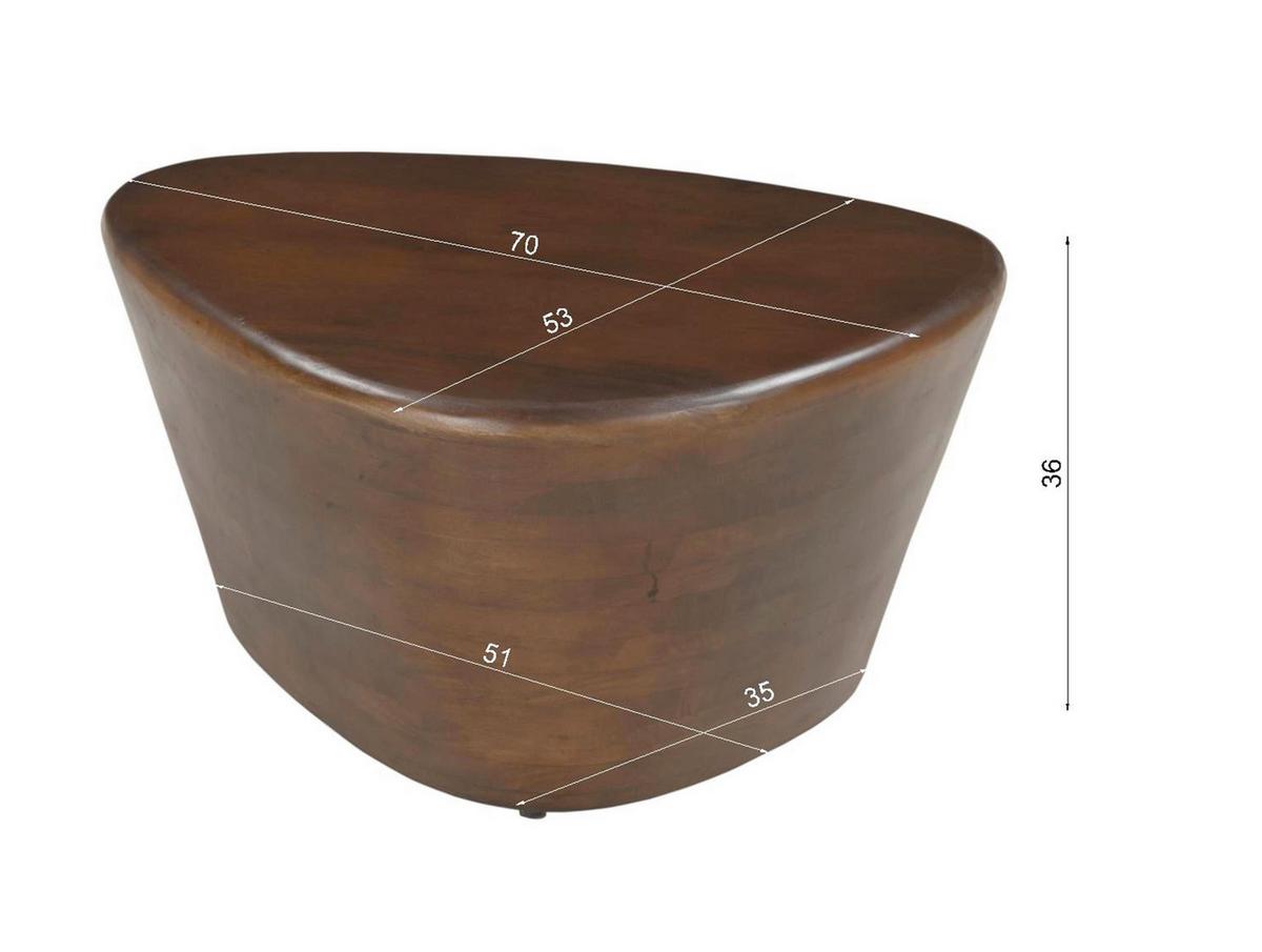 Beistelltisch Braun B: 70 cm - Braun, Design, Holz (70/53/36cm) - MID.YOU