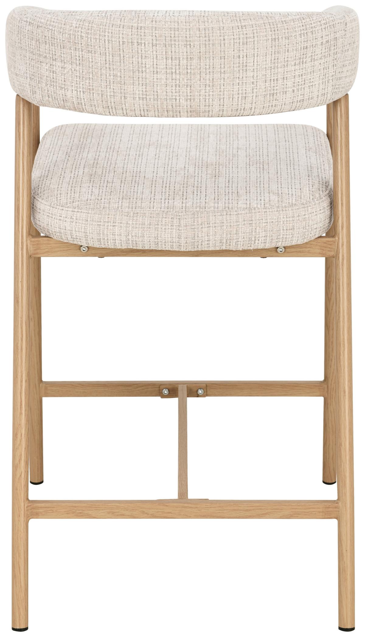 Barhocker Flora Beige/Eichefarben B: 53 cm - Eichefarben/Beige, MODERN, Holz/Textil (53/93/55cm) - Livetastic
