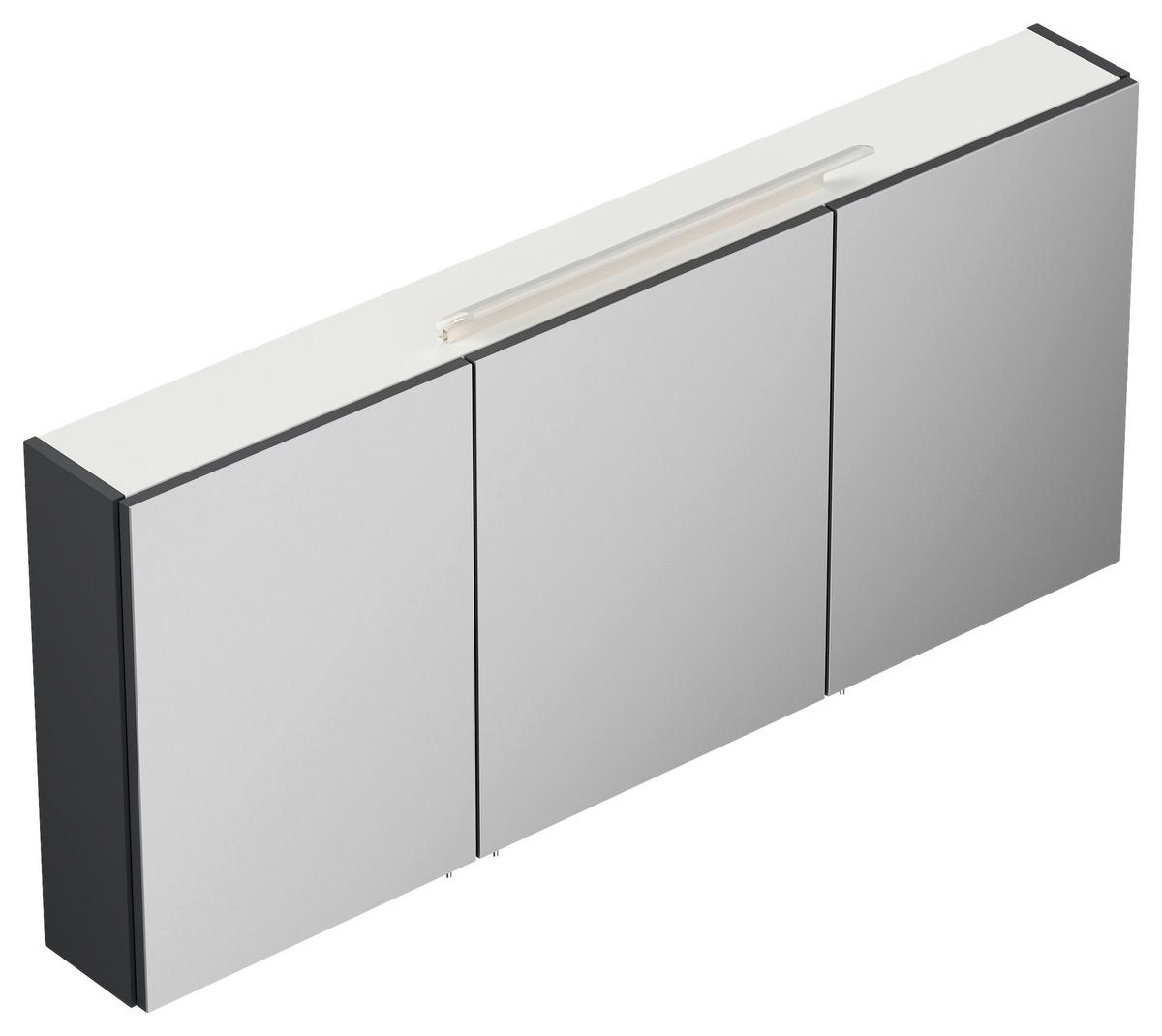 Spiegelschrank Graphitfarben B: 140 cm - Graphitfarben, MODERN, Glas/Holzwerkstoff (140/62/17cm) - MID.YOU