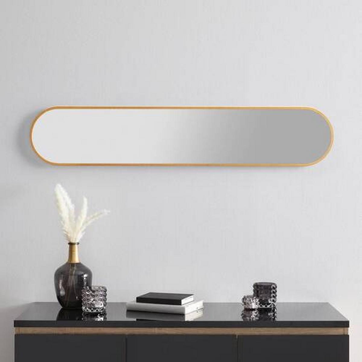 Zrkadlo MONI zlatá - zlatá, Modern, plast/sklo (20/101cm) - Mömax