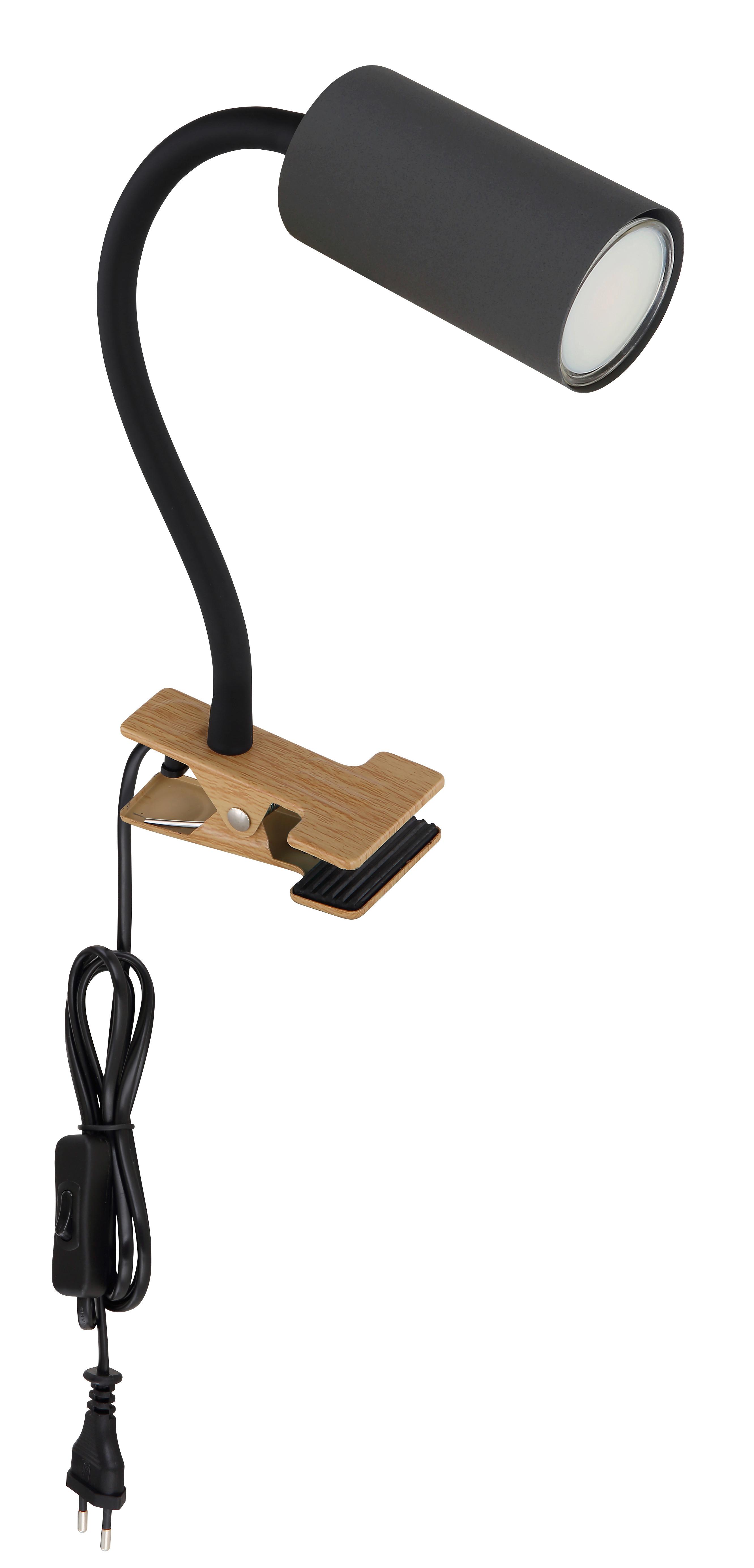 Klemmleuchte 57911kg Warmweiß Mit Klippschalter - Graphitfarben/Schwarz, Basics, Kunststoff/Metall (10/5,5/41,5cm) - Globo