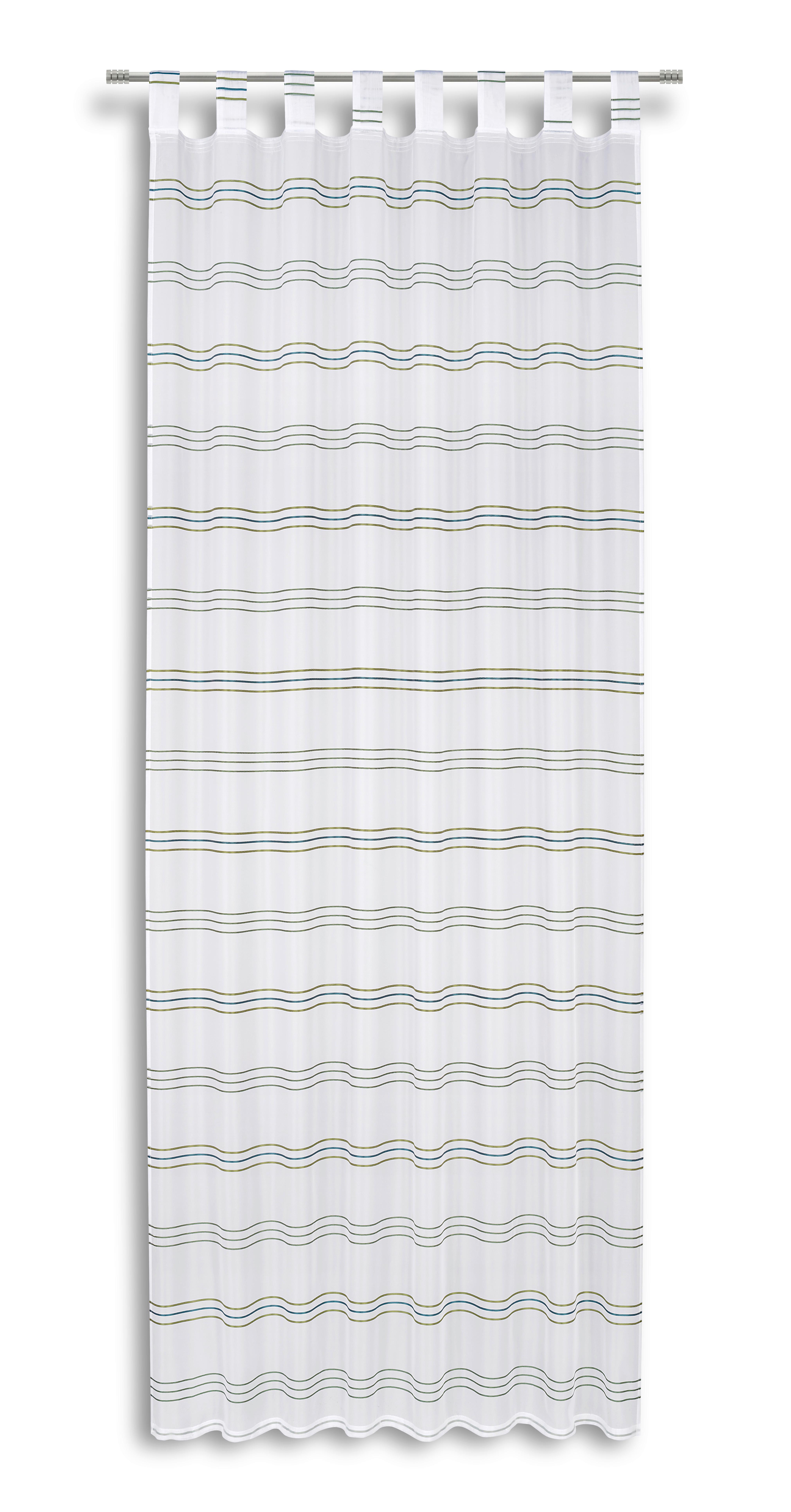 Vorhang mit Schlaufen und Band Halina 145x245 cm Grün - Grün, MODERN, Textil (145/245cm) - Luca Bessoni