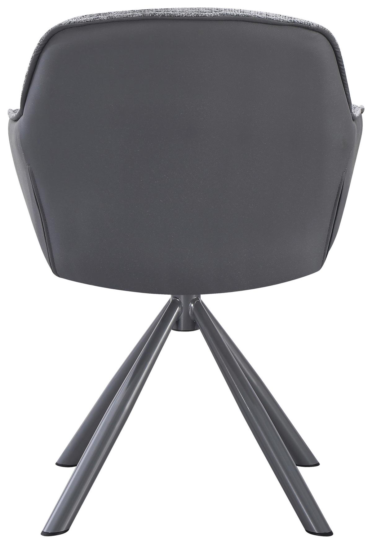 Židle s područkami Eileen šedá látka - šedá, Moderní, kov/textil (62/85/61cm) - Mömax