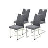 Schwingstuhl-Set Tivoli S 4er-Set - Dunkelgrau/Creme, MODERN, Textil/Metall (45/98/59cm) - MID.YOU