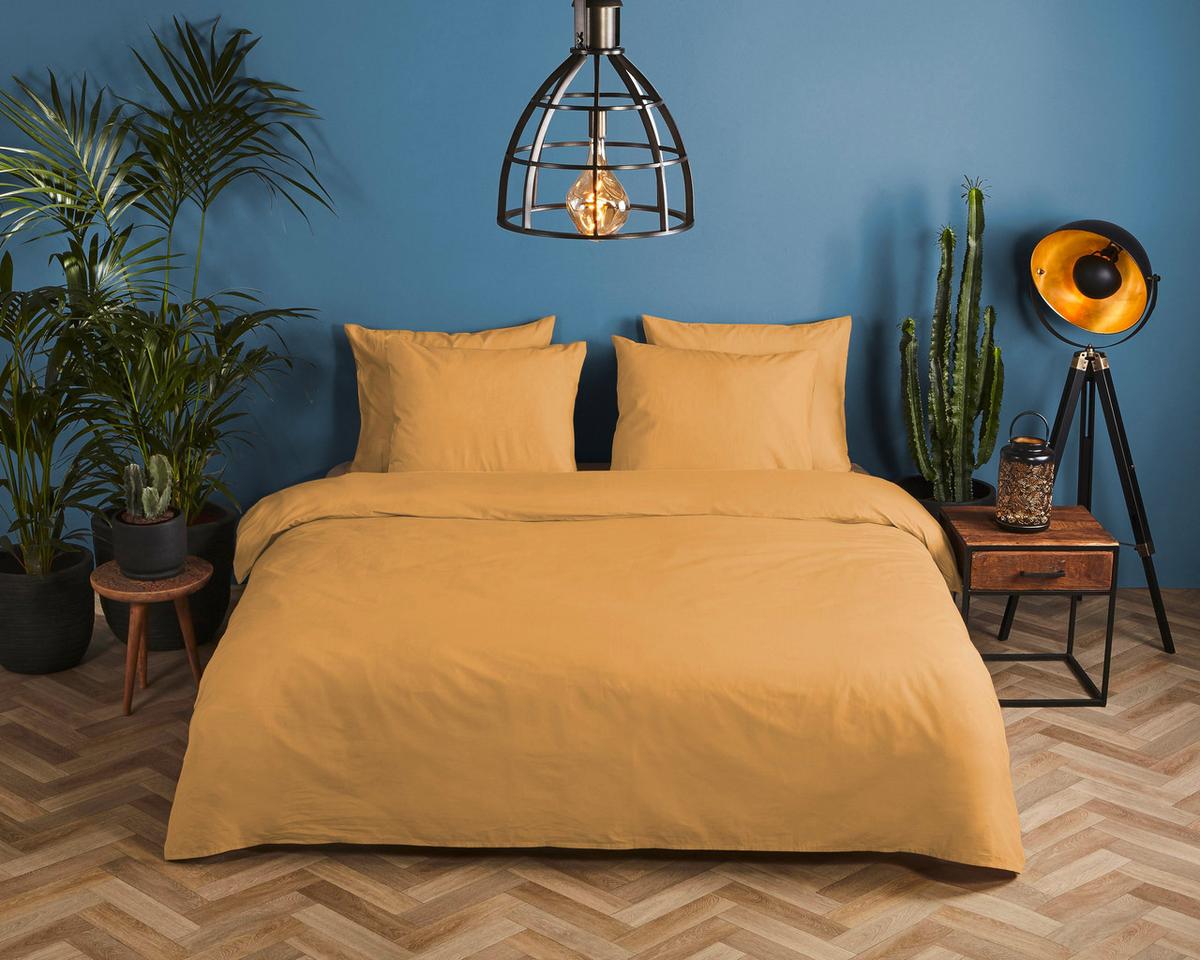 Bettwäsche Gelb Goldfarben 135x200 cm - Goldfarben, Basics, Textil (135/200cm)