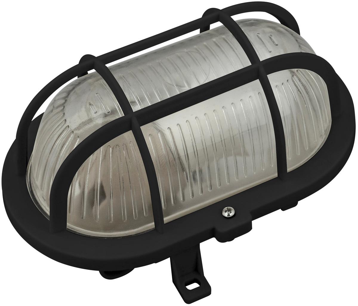 LED-Wandleuchte 1-Flammig, für In- und Outdoor - Schwarz, Basics, Glas/Kunststoff (18.5/12.5/11cm)