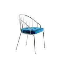 STOLIČKA PALMA 100 - modrá/chrómová, Design, kov/textil (51/83/51cm) - Kayoom