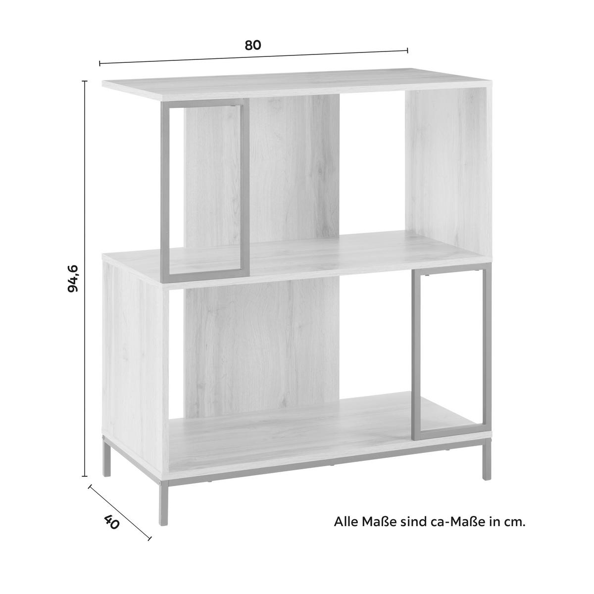 Regál GENY - barvy dubu/černá, Moderní, kov (80/94,6/40cm) - Bessagi Home