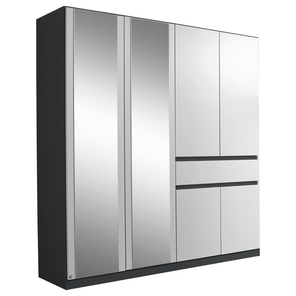 Kleiderschrank Mit Spiegel + Lade 181cm Tübingen, Grau/Weiß