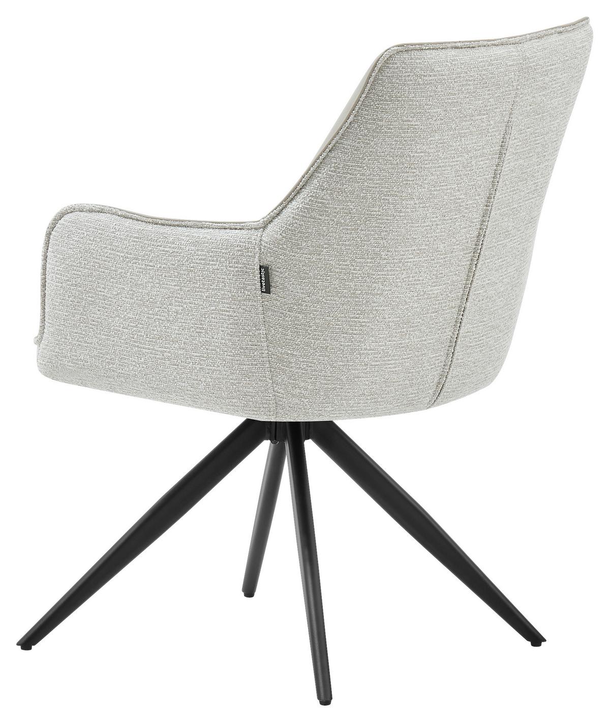 Armlehnstuhl Ion Schwarz/Taupe B: 58 cm - Taupe/Schwarz, MODERN, Holz/Textil (58/87/61,5cm) - Livetastic