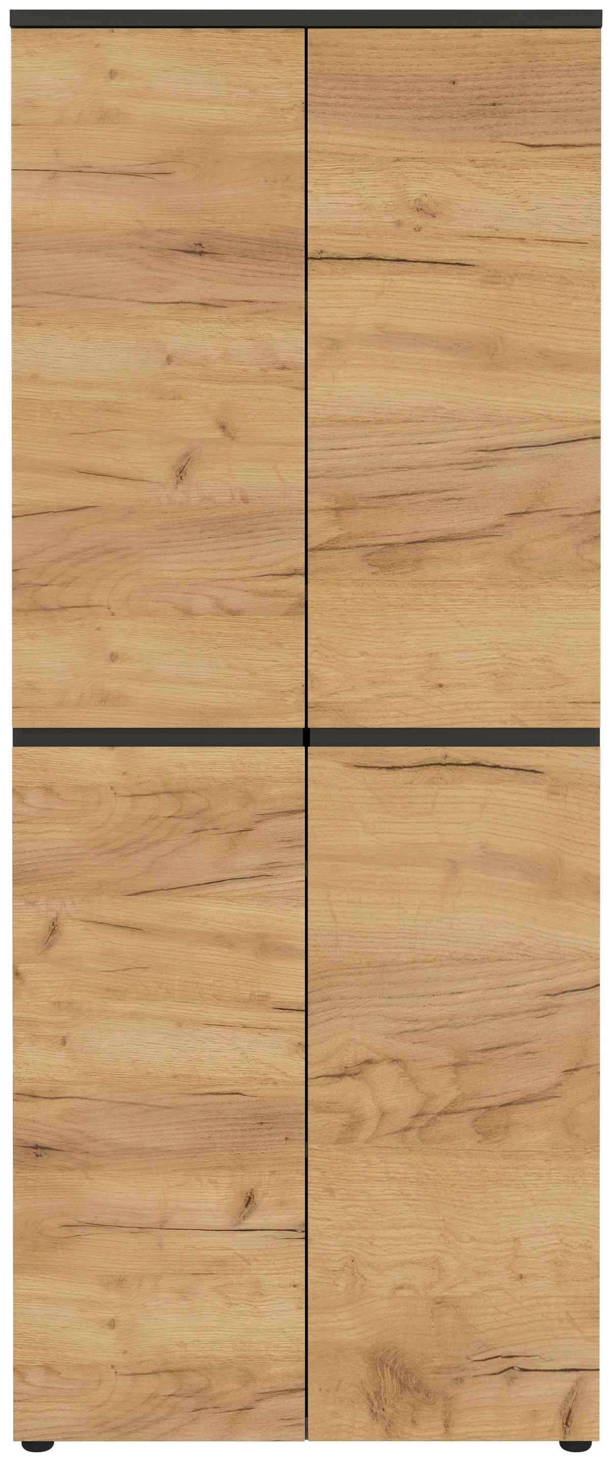 Aktenschrank Lissabon Eichefarben/Graphit B: 80 cm - Eichefarben/Graphitfarben, MODERN, Holzwerkstoff (80/197/40cm) - Germania