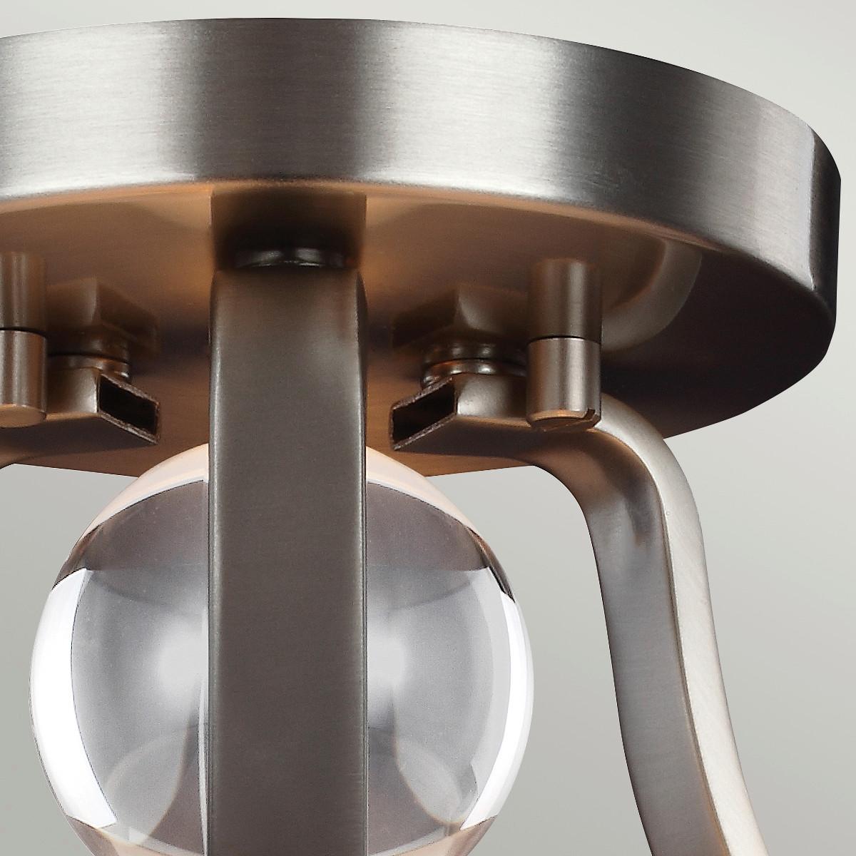 Deckenleuchte Fe-Evington-Sf-Sn - Nickelfarben, Basics, Glas/Metall (35.2/29.7cm) - Elstead Lighting