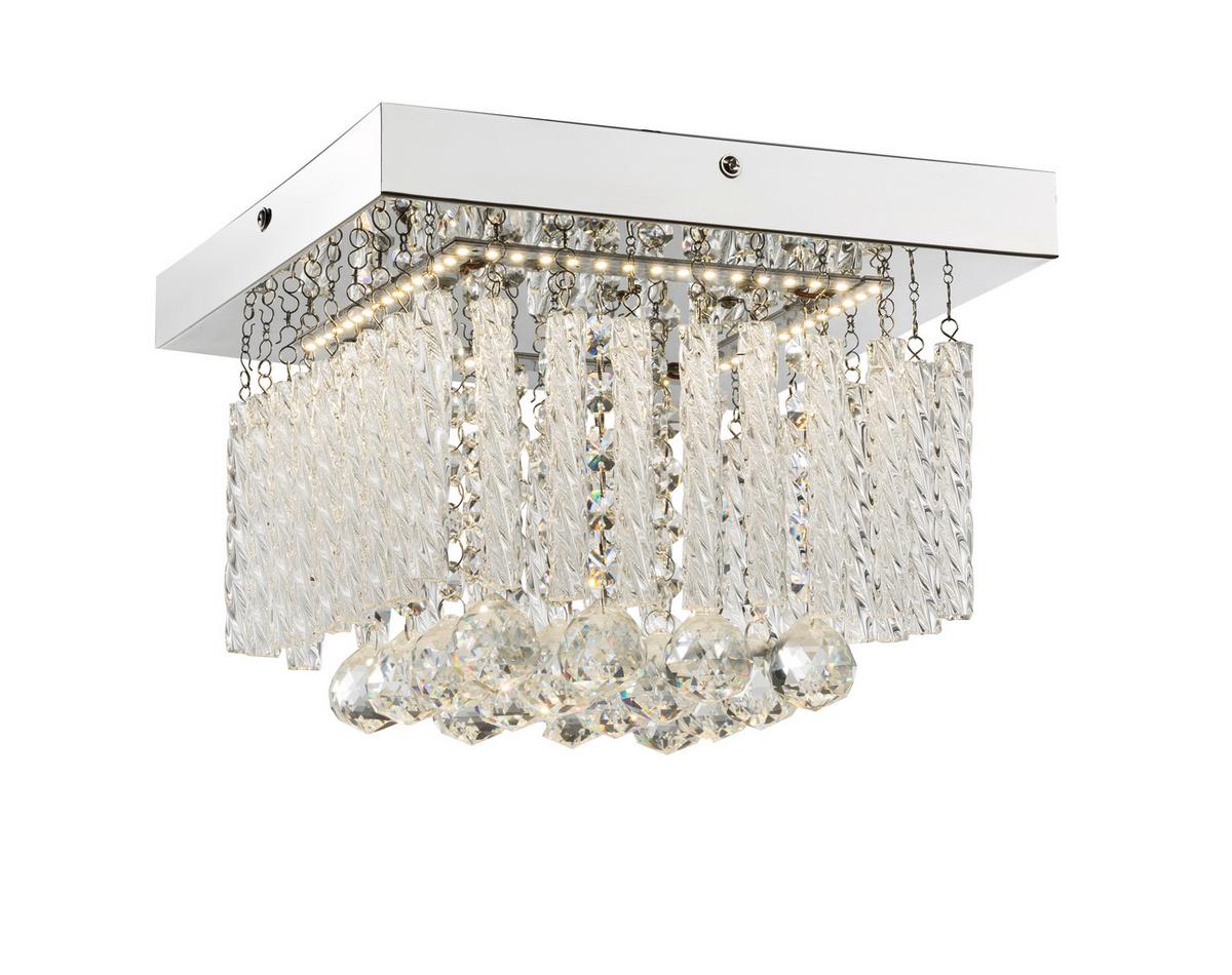 LED-Deckenleuchte 68396-12 - Design, Glas/Metall (25/25/15cm) - Globo