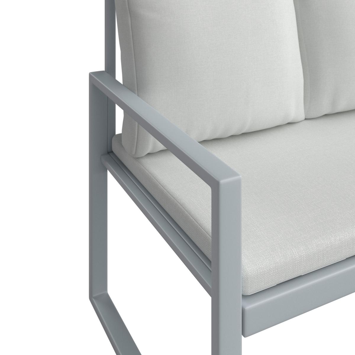 Terasová sedacia súprava ARIELLA - farba akácie/svetlosivá, Modern, kov/drevo (160/88/65cm) - Bessagi Garden